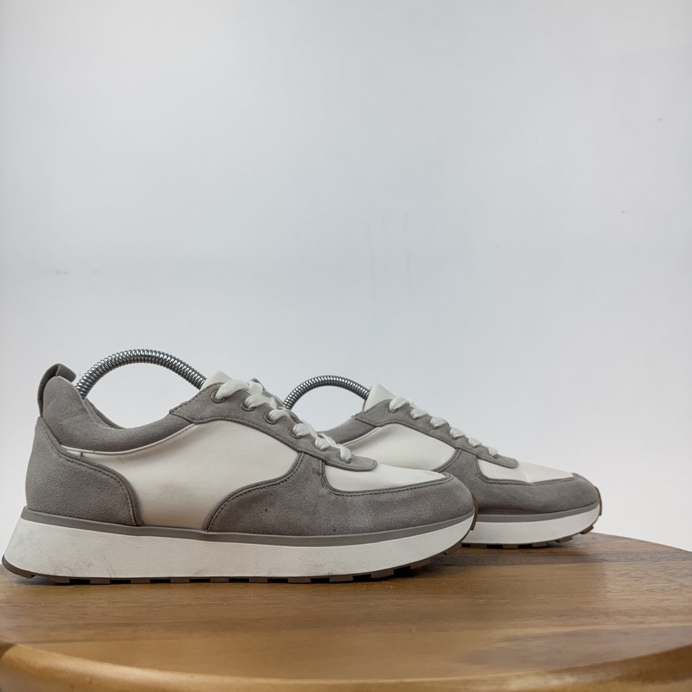Womens Nordstrom Rack Aretha Gray White Low Casual Comfort Sneakers Size 9 M GUC
